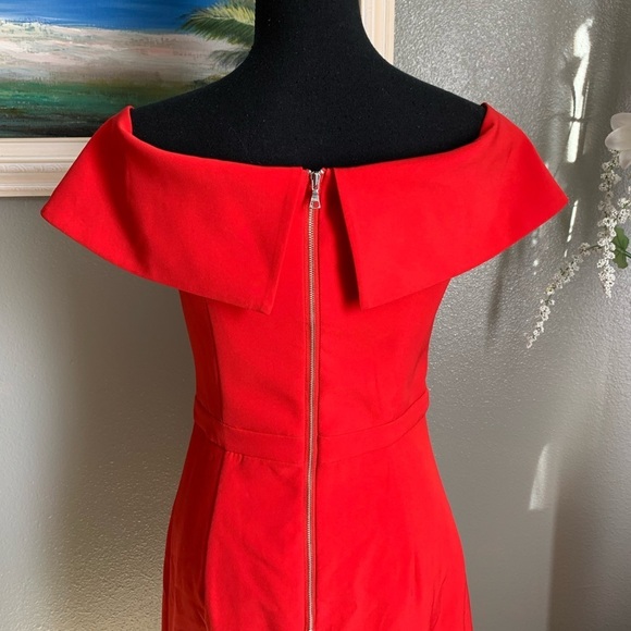 Bardot Red Bella Tulip Hem Dress Size 6/S - Picture 11 of 16